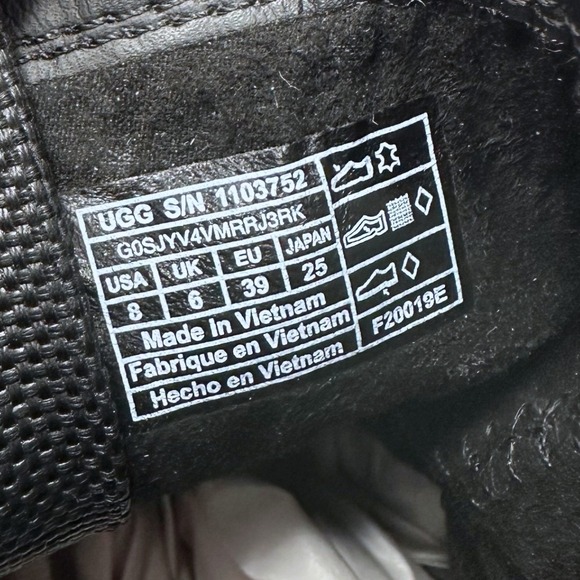 Ugg Polk Mixed Leather Moto Boots Black 8 - Picture 7 of 8